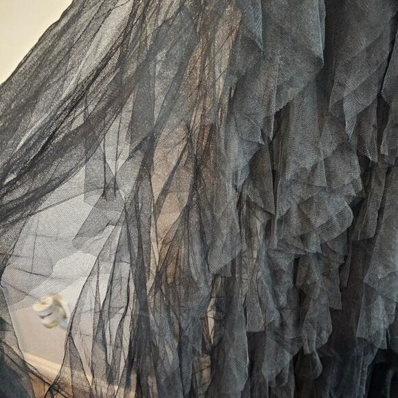 Blithe LA Tulle Formal Dress Womens Size Medium Black Sheer Full Prom Maxi Glam - Picture 9 of 12